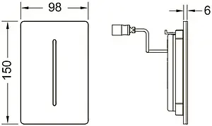 Клавиша смыва для писсуара 7.2 В TECEfilo-Solid urinal 9242044 черный матовый, 2