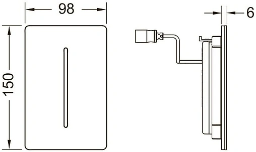 Клавиша смыва для писсуара 7.2 В TECEfilo-Solid urinal 9242044 черный матовый