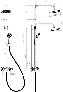 Душевая система со смесителем для душа Rossinka Q хром Q02-45 Душевая система со смесителем для душа Rossinka Q хром Q02-45, 2