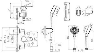 Смеситель для душа Cersanit Cari хром 63029 Смеситель для душа Cersanit Cari хром 63029, 2