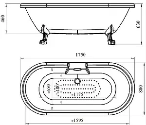 Ванна акриловая отдельностоящая Radomir Леонесса 175х80 на ножках "лилия" хром/перламутр 1-01-2-0-9-138П Ванна акриловая отдельностоящая Radomir Леонесса 175х80 на ножках "лилия" хром/перламутр 1-01-2-0-9-138П, 2