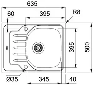 Мойка кухонная Franke Onda Line OLN 611-63 нержавеющая сталь 101.0606.812 Мойка кухонная Franke Onda Line OLN 611-63 нержавеющая сталь 101.0606.812, 2