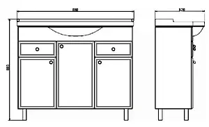 Тумба-умывальник напольная Comforty Сочи 85 белый Тумба-умывальник напольная Comforty Сочи 85 белый, 2