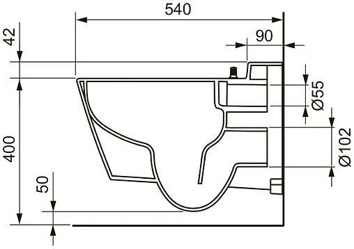Комплект 6 в 1 TECEone K440920.WC2 с кнопкой TECEloop 9240920 белый глянцевый