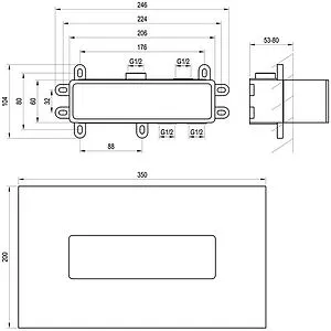 Скрытая часть смесителя для ванны Ravak R-box Horizontal RB 07D.50 X070233 Скрытая часть смесителя для ванны Ravak R-box Horizontal RB 07D.50 X070233, 2