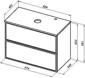 Тумба-умывальник Aquanet Арт 90 маренго 00313266+00318928, 5