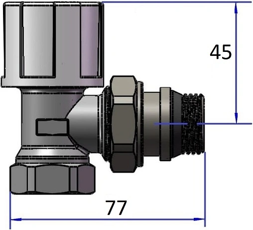 Вентиль терморегулирующий угловой ¾&quot; в/н IVANCI IVC.103006.N.04