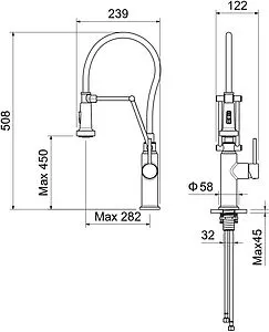 Смеситель для кухни с гибким изливом Aquatek Европа хром AQ1388CR, 2
