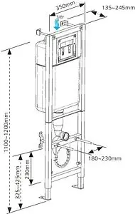 Комплект 6 в 1 Cersanit Parva CO DPL EO 64229 с кнопкой Leon хром глянцевый, 2