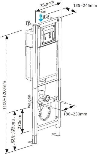 Комплект 6 в 1 Cersanit Parva CO DPL EO 64229 с кнопкой Leon хром глянцевый