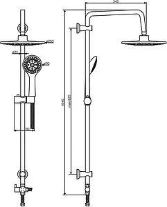 Душевая система без смесителя Dorff Norma хром D0710000 Душевая система без смесителя Dorff Norma хром D0710000, 2