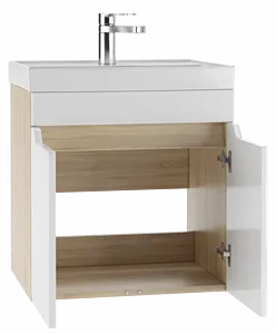 Тумба-умывальник подвесная Айсберг Мечта 50 белый/дуб сонома DM2315T+4607152361544, 4