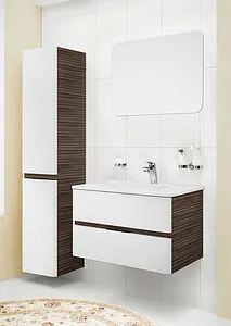 Шкаф-пенал подвесной с бельевой корзиной Am.Pm Bliss D 34 L белый глянец/венге M55CHL0341WG Шкаф-пенал подвесной с бельевой корзиной Am.Pm Bliss D 34 L белый глянец/венге M55CHL0341WG, 4