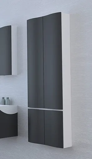 Шкаф-пенал подвесной двухстворчатый Aquaton Ондина 50 графит/белый 1A175803ODG20