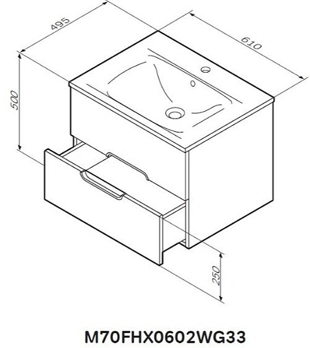 Тумба под умывальник подвесная Am.Pm Spirit 60 белый M70FHX0602WG33