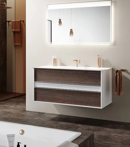 Тумба под умывальник подвесная Clarberg Evolution T10/CD крафт тёмный/белый EV0110CD Тумба под умывальник подвесная Clarberg Evolution T10/CD крафт тёмный/белый EV0110CD