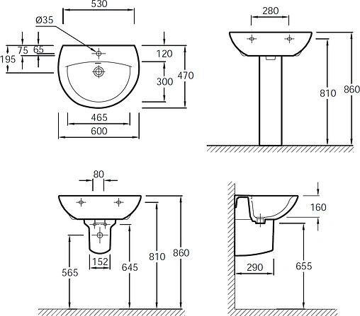 Раковина Jacob Delafon Patio 60 белый E4159NG-00