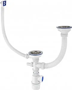 Сифон бутылочный для двойной мойки VIRPlast Элит 30986154 Сифон бутылочный для двойной мойки VIRPlast Элит 30986154, 1