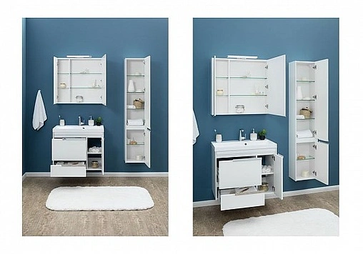 Тумба-умывальник Aquanet Тиволи 80 белый 00180055+00179395