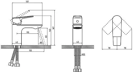 Смеситель для раковины Osgard Segel White белый матовый 95013 Смеситель для раковины Osgard Segel White белый матовый 95013