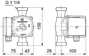 Насос циркуляционный для ГВС Grundfos UP 20-30 N 59643500 Насос циркуляционный для ГВС Grundfos UP 20-30 N 59643500, 2