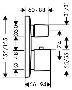 Термостат для 1 потребителя Hansgrohe PuraVida белый/хром 15775400, 2