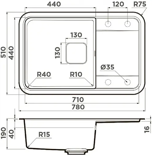 Мойка кухонная Omoikiri Tasogare 78-PA пастила 4993746