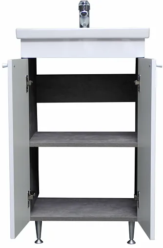 Тумба-умывальник напольный Домино Промо 50 бетон/белый DP2616T+S-UM-COM50/1-w