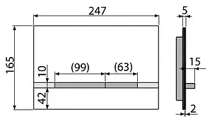 Клавиша смыва для унитаза AlcaPlast FLAT STRIPE-GL1204 кнопки/сатин, панель/стекло черный Клавиша смыва для унитаза AlcaPlast FLAT STRIPE-GL1204 кнопки/сатин, панель/стекло черный, 2