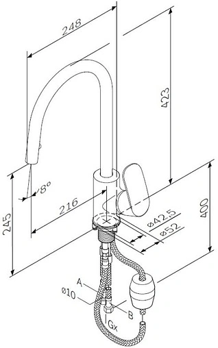 Смеситель для кухни с выдвижным изливом Am.Pm Like хром F8012000