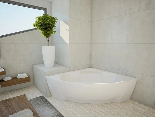 Ванна акриловая Aquatek Поларис-2 155х155 с фронтальной панелью, с каркасом (вклеенный) POL2-0000041