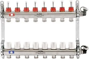 Группа коллекторная с расходомерами 8 отводов 1&quot;в/в x ¾&quot;ек Uni-fitt 450I4308, 1