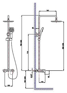 Душевая система со смесителем для ванны Timo Lotta-Thermo хром SX-2610, 2