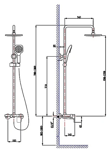 Душевая система со смесителем для ванны Timo Lotta-Thermo хром SX-2610