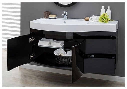 Тумба под умывальник подвесная Aquanet Опера 115 L чёрный 00169612