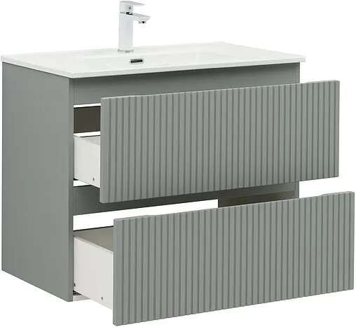 Тумба-умывальник подвесная Aquanet Джейн (Flat) 80 мисти грин 00335434+