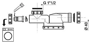 Сверхкомпактный сифон для мойки Wirquin Espace 30717975 Сверхкомпактный сифон для мойки Wirquin Espace 30717975, 2