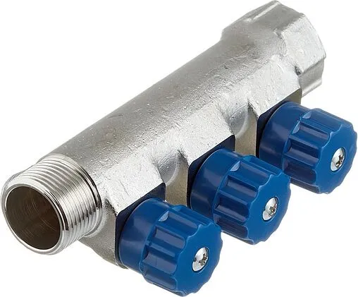 Коллектор регулирующий проходной 3 отвода ¾"в/н x ½"к Valtec VTc.560.N.0503 Коллектор регулирующий проходной 3 отвода ¾"в/н x ½"к Valtec VTc.560.N.0503