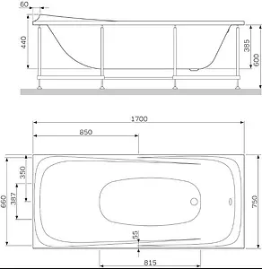 Ванна акриловая Am.Pm Sensation 170x75 W30A-170-075W-A Ванна акриловая Am.Pm Sensation 170x75 W30A-170-075W-A, 2