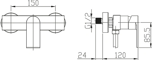 Смеситель для душа BelBagno Nova полированная сталь NOV-ESDM-IN