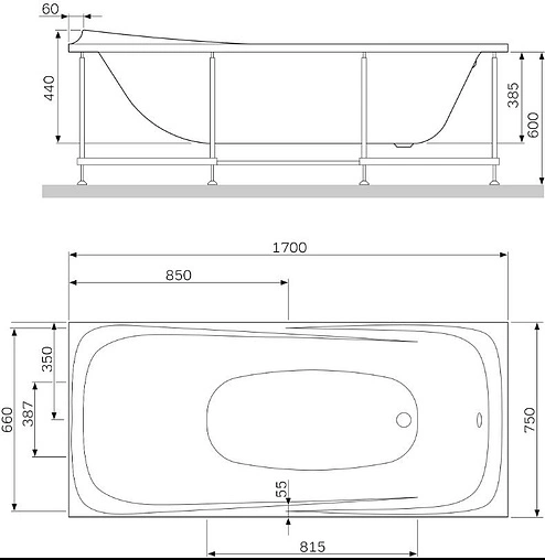 Ванна акриловая Am.Pm Sensation 170x75 W30A-170-075W-A