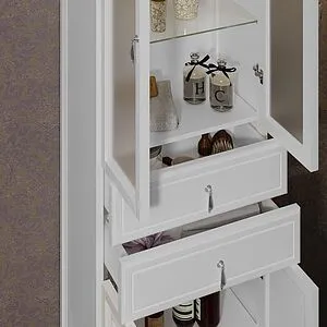 Шкаф-пенал напольный двухстворчатый Opadiris Риспекто 60 белый 00-00005843, 5