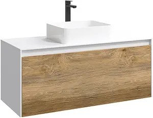 Тумба-умывальник подвесная Aqwella Mobi 120 белый/дуб балтийский MOB0112W+MOB0712DB+641945 Тумба-умывальник подвесная Aqwella Mobi 120 белый/дуб балтийский MOB0112W+MOB0712DB+641945, 1