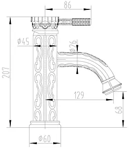Смеситель для раковины Lemark Jasmine бронза LM6606B Смеситель для раковины Lemark Jasmine бронза LM6606B, 2