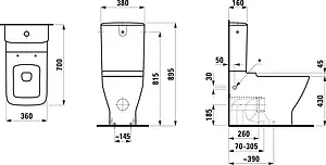 Унитаз-компакт Laufen Palace белый 8.2470.6.000.231.1+8.2870.3.000.291.1, 2