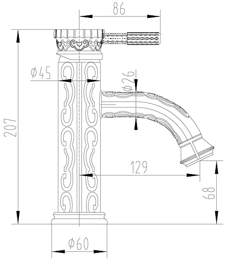 Смеситель для раковины Lemark Jasmine бронза LM6606B