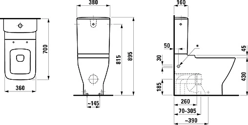 Унитаз-компакт Laufen Palace белый 8.2470.6.000.231.1+8.2870.3.000.291.1