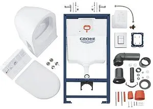 Комплект 5 в 1 Grohe Solido Perfect 39186000 с кнопкой Skate Cosmopolitan хром глянцевый Комплект 5 в 1 Grohe Solido Perfect 39186000 с кнопкой Skate Cosmopolitan хром глянцевый, 3