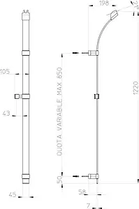 Душевая стойка Bossini Flat хром D45002.030 Душевая стойка Bossini Flat хром D45002.030, 3