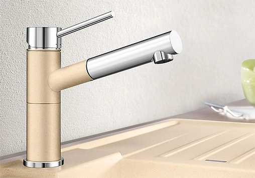 Смеситель для кухни с выдвижным изливом Blanco Alta-S Compact шампань 515329